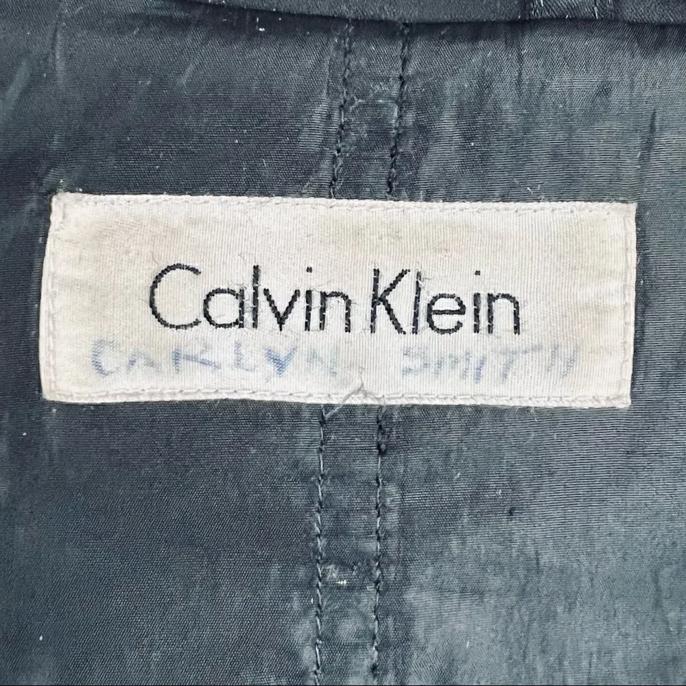 Vintage 90s Calvin Klein Quilted Rain Slicker Jacket Insulated Small